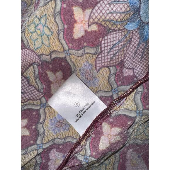 Anthropologie Selene Floral Geometric Long-Sleeve Blouse by TANVI KEDIA Sz 8 - Picture 6 of 6